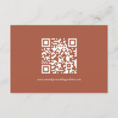 Terracotta Florals QR Code Roest Bruiloft Details Informatiekaartje (Achterkant)