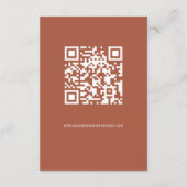Terracotta Florals QR Code Roest Bruiloft Details Informatiekaartje (Achterkant)