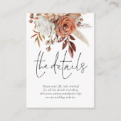 Terracotta Florals QR Code Trouwgegevens Informatiekaartje (Voorkant)