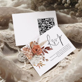 Terracotta Florals Script QR Code Weddenschap RSVP