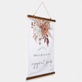 Terracotta Florals Welcome Engagement party Hangend Wandkleed (Gebogen)