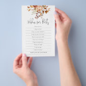 Terracotta Florals Wishes voor Baby shower Game Flyer (Hand)