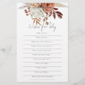 Terracotta Florals Wishes voor Baby shower Game Flyer (Voorkant)