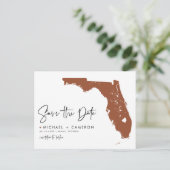 Terracotta Florida State Map QR Code Opslaan van d Aankondigingskaart (Staand voorkant)