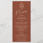 Terracotta Flower Bohemian Simple Botanical Menu (Voorkant)