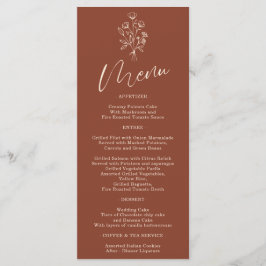 Terracotta Flower Bohemian Simple Botanical Menu