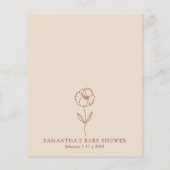 Terracotta Flower Botanical Budget Baby shower Flyer (Achterkant)