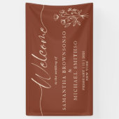 Terracotta Flower Bouquet Boho Botanicals Welkom Spandoek (Verticaal)