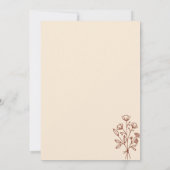 Terracotta Flower Bouquet Boho Minimal Botanicals Kaart (Achterkant)