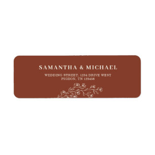 Terracotta Flower New Weds Wedding address Etiket