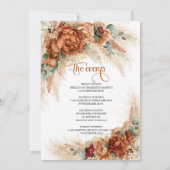 Terracotta flower pampas Bachelorette Weekend Kaart (Achterkant)