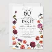 Terracotta Flowers 60e Verjaardagsfeestje Vintage Kaart (Voorkant)