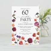 Terracotta Flowers 60e Verjaardagsfeestje Vintage Kaart (Staand voorkant)