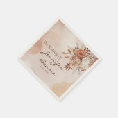 Terracotta Flowers Bohemian Rustic Floral Boho Servet (Hoek)