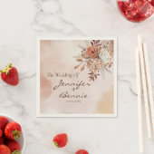 Terracotta Flowers Bohemian Rustic Floral Boho Servet (Insitu)