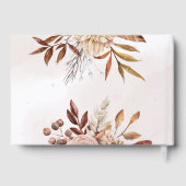 Terracotta Flowers Boho Autumn Foliage Wedding Gastenboek (Achterkant)