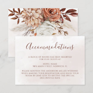Terracotta Flowers Boho Fall Wedding Accommodatie Informatiekaartje