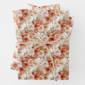 Terracotta Flowers en Boho Waterverf Klei Rozen Inpakpapier Vel (In situ)