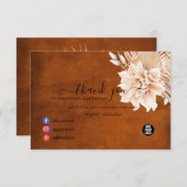 Terracotta Flowers en Pampas Grass Business Bedankkaart (Voorkant / Achterkant)