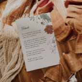 Terracotta  Flowers Fall Wedding Details Informatiekaartje