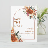 Terracotta Flowers Pampas grass Rust Save the Day Kaart (Staand voorkant)