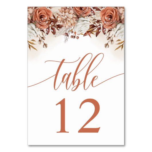 Terracotta Flowers Pampas Grass Wedding Kaart (Achterkant)