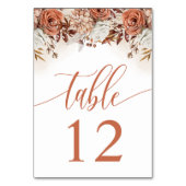 Terracotta Flowers Pampas Grass Wedding Kaart (Voorkant)