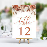Terracotta Flowers Pampas Grass Wedding Kaart<br><div class="desc">Terracotta Flowers Pampas Grass Wedding Table Number</div>