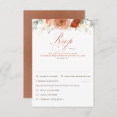 Terracotta Flowers Wedding RSVP (Voorkant / Achterkant)
