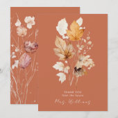 Terracotta fluistert van Herfst Vrijgezellenfeest  Bedankkaart (Voorkant / Achterkant)