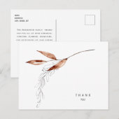 Terracotta Foliage Begrafenis Bedankt Naam & Datum Briefkaart (Voorkant / Achterkant)