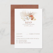 Terracotta Foliage Boho Wedding RSVP (Voorkant / Achterkant)