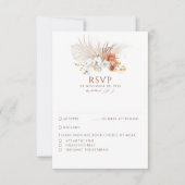 Terracotta Foliage Boho Wedding RSVP Kaartje (Voorkant)