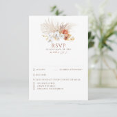 Terracotta Foliage Boho Wedding RSVP Kaartje (Staand voorkant)