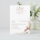 Terracotta Foliage Boho Wedding RSVP Kaartje (Staand voorkant)