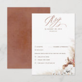 Terracotta Foliage Boho Wedding RSVP Kaartje (Voorkant / Achterkant)