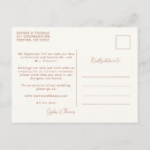 Terracotta Foliage Foto Elopement aankondiging Briefkaart (Achterkant)