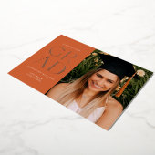 Terracotta Folie Afstudeerder Blok Afstuderen Folie Uitnodiging (Gedraaid)