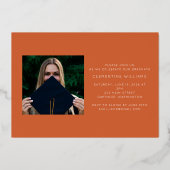 Terracotta Folie Afstudeerder Blok Afstuderen Uitnodiging (Achterkant)