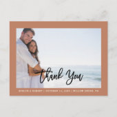 Terracotta Formal Foto Wedding Hartelijk dank Brie Aankondigingskaart (Voorkant)