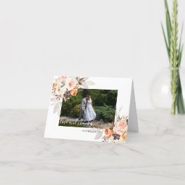 Terracotta Foto Floral Boho Fall Wedding Bedankkaart