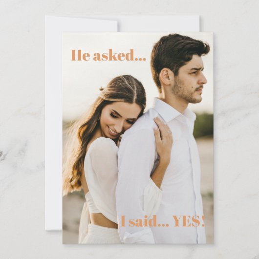 Terracotta Foto: Ja Engagement Party Kaart (Voorkant)