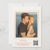 Terracotta Foto QR Code Huwelijksuitnodiging Kaart (Achterkant)