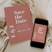 Terracotta Foto Save the Date met Vette Typografie