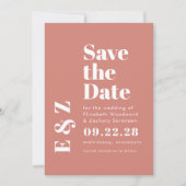 Terracotta Foto Save the Date met Vette Typografie (Voorkant)