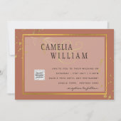 Terracotta FOTOCODES Huwelijksuitnodiging Bewaar d (Voorkant)