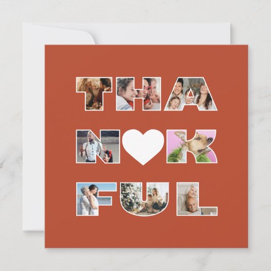 Terracotta Fotocollage Thanksgiving Vakantie Feestdagenkaart (Voorkant)