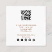 Terracotta Fotograaf QR Code Social Media Vierkante Visitekaartje (Achterkant)