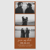 Terracotta Fotostrip Huwelijk Sla de datum op (Voorkant)