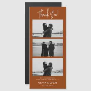 Terracotta Fotostrip Magnetische bruiloft Dank u